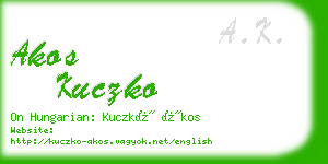 akos kuczko business card